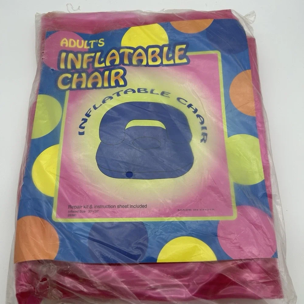 Inflatable Air Chair Furniture Pink Adult  Size 90s Y2K Retro Dorm‎ New Old Rare